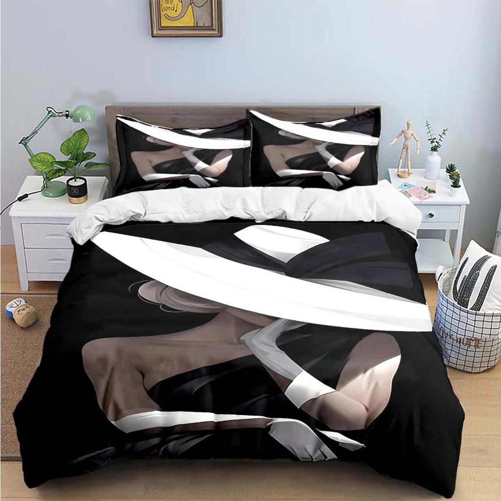 Fashion New Woman-Sexy Black And White Print Bedding Sets Bed Supplies Set Duvet Cover Bed Comforter Set Bedding Set Luxury Gift