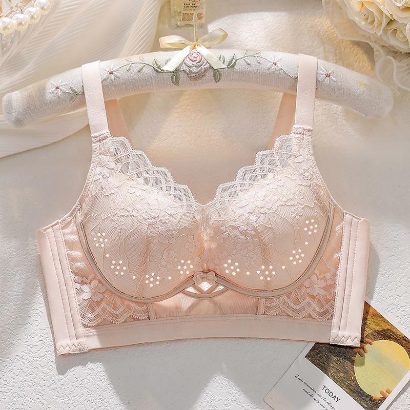 

Female breast anti-sagging upper support adjustment type without steel ring sexy lace comfortable bra cover M [34/75bc recommended 47.5-52.5kg]