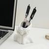 Pen Holder, Abstract Thinker Sculpture Desk Organizer, 3D Printed Holding Face Figurine Flower Vase for Makeup Brushes
