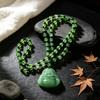 Maitreya Buddha Pendant Dark Green Buddha Head Men and Women Bodhisattva Maitreya Buddha Laughing Buddha Necklace Buddha Pendant Sweater Chain