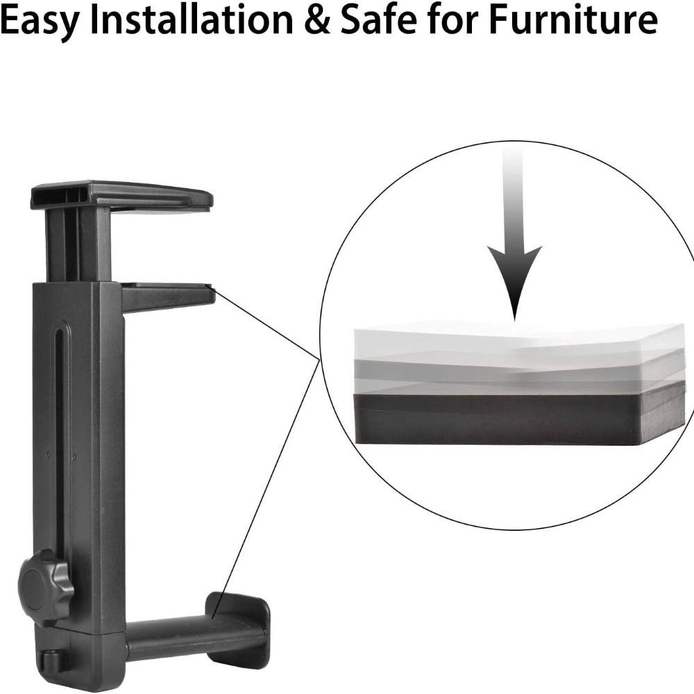 Rotatable Under Desk Earphone Stand Adjustable Headphone Organizers  Headphone Storage