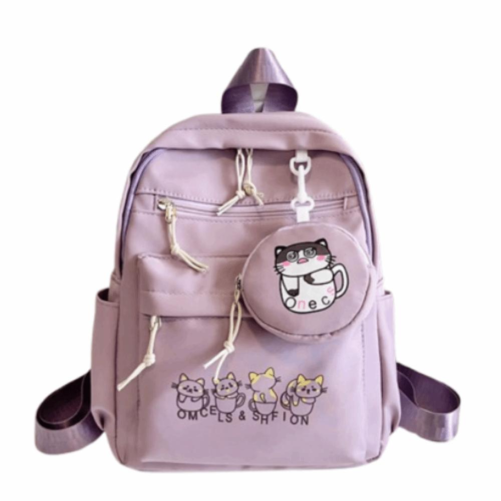 

Waterproof College Student Backpack Lightweight Cartoon Shoulder Bag Students School Bags Outdoor фиолетовый