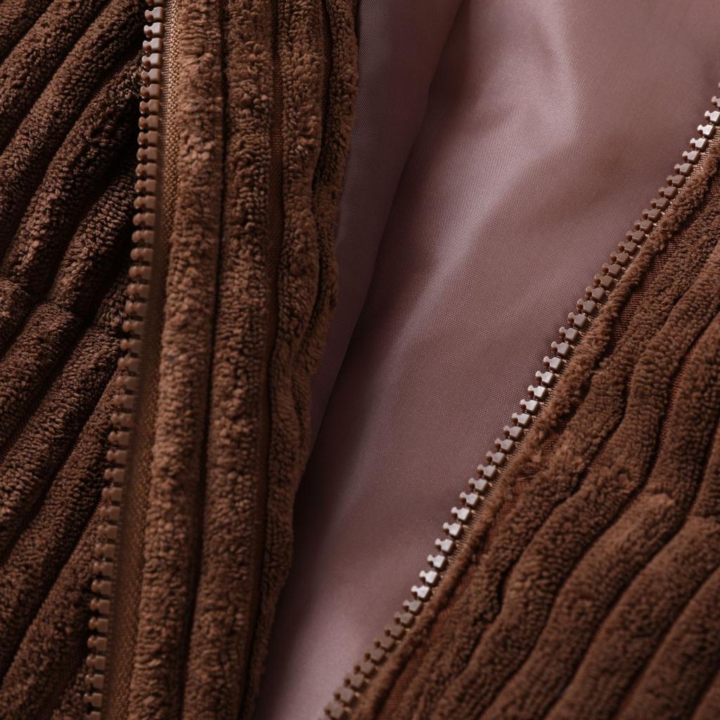 Winter Thickened Thermal Corduroy Women's Jacket Fashion Short Stand Collar Solid Splice Thermal Jacket Women's Cotton Padded Coats