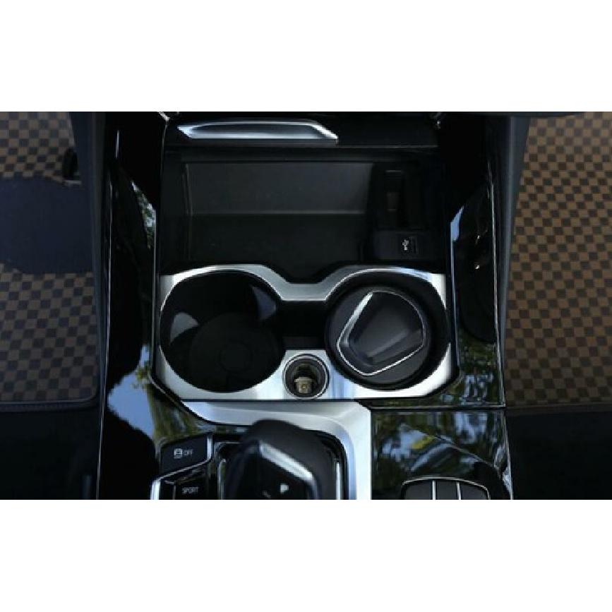 Fit For BMW X3 G01 2018-2021 ABS Silver Middle Console Water Cup Frame Trim 2PCS