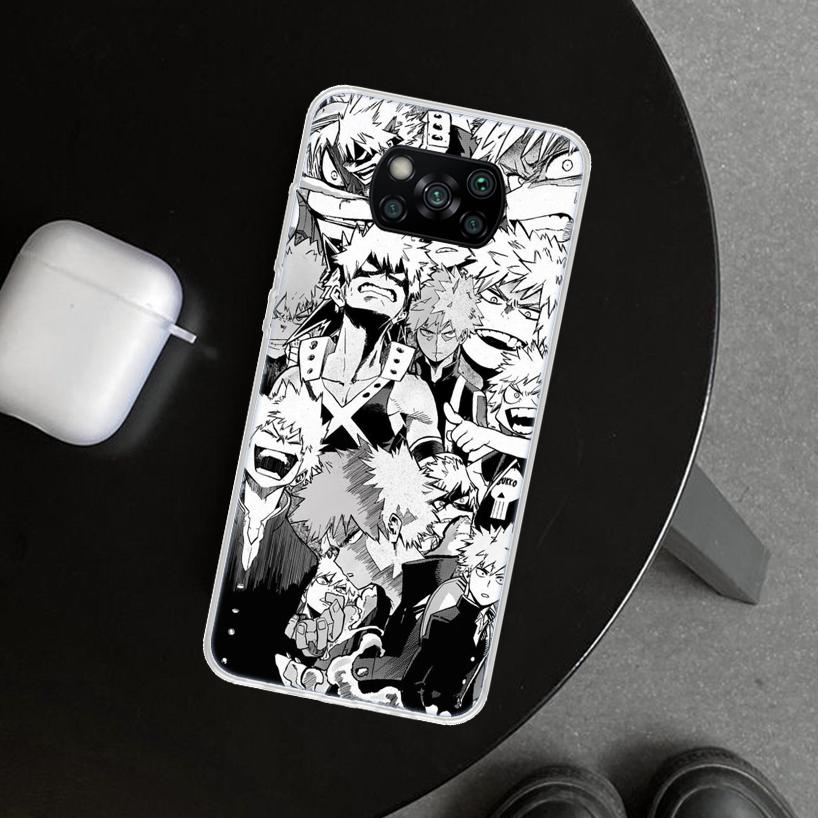 MHA Bakugou Katsuki Phone Case Cover for Xiaomi Poco X6 X5 X7 Pro F7 Ultra Redmi 15C 15 13C 13 12C 12 10C 10 10A 9C 9A 9T 9 Coqu
