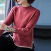 Damen Pullover mit Stehkragen, Knöpfen, Strick, Patchwork, Koreanischer Stil, Herbst, Lässig, Locker, Arbeitsweg Oberteile