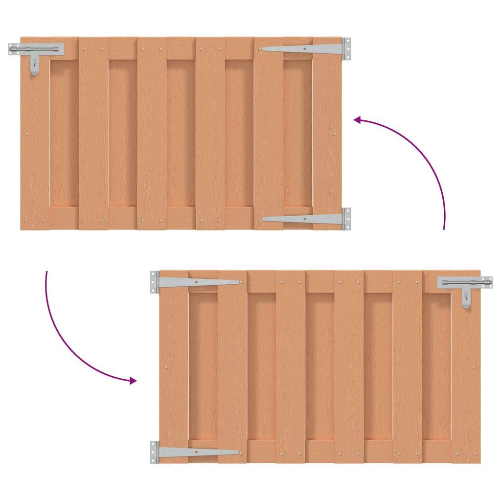 Garden Gate 100 X 60 Cm WPC and Aluminum Brown