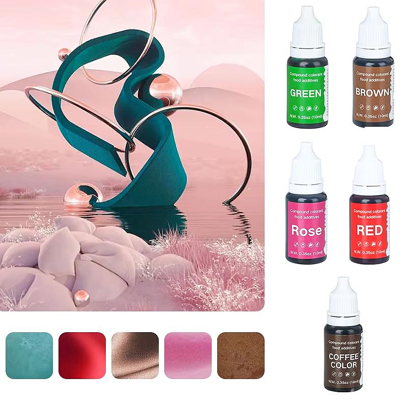 5pcs of Water Oil Dual-use Pigments Suitable for Various Hand Dyeing Purposes Plasticine Handmade Soap Baking Cream Coloring Etc
