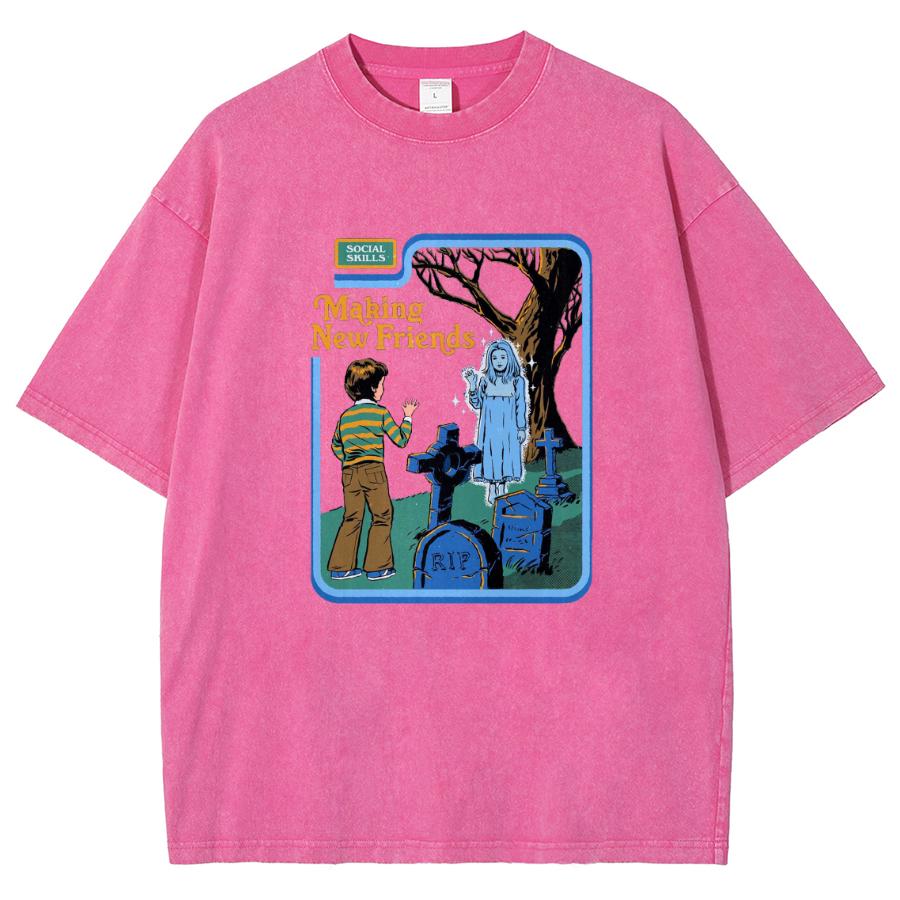 

Футболка женская с принтом Cartoon Alien Classic Communication, дышащая, хлопковая, с коротким рукавом, потертая, винтажная, изношенная, женская футболка 3XL