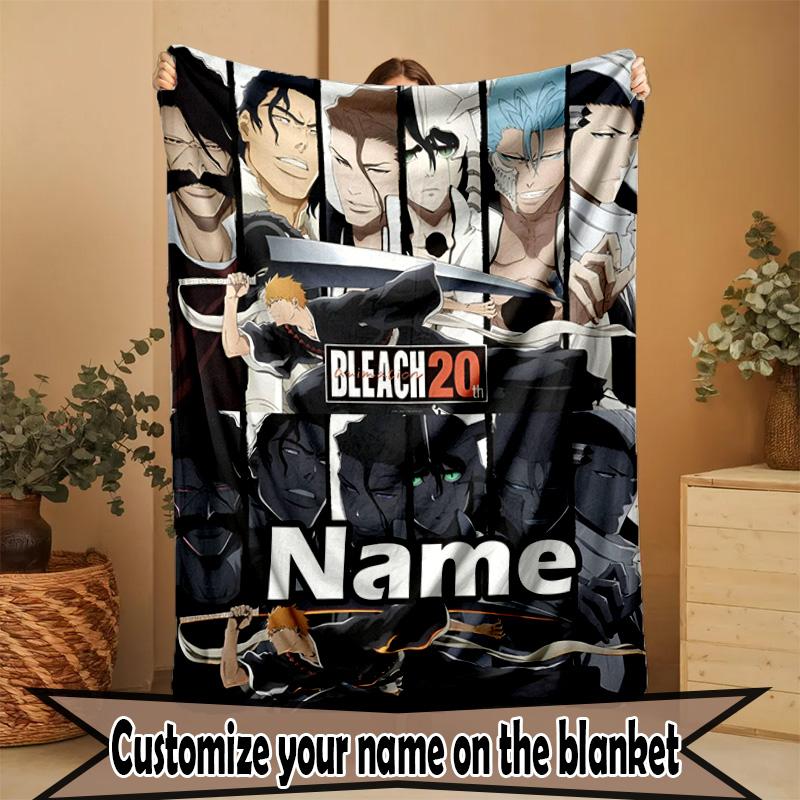 Custom Name Personalized BLEACH Print Blanket, Home Decor, Bedroom, Sofa, Camping, Couch, Gifts for Birthday ChristmasEnthusiasts