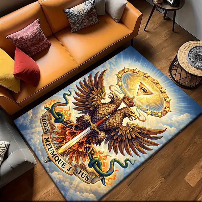 2026 New Style Modern Freemasonry Carpet Rug for Living Room Bedroom Home Sofa Decoration,Kids Play Non-slip Floor Mat