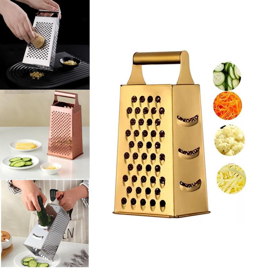 Kitchen Steel Stainless 4 Sided Box Food Grater Vegetable Cheese Shredder Slicer