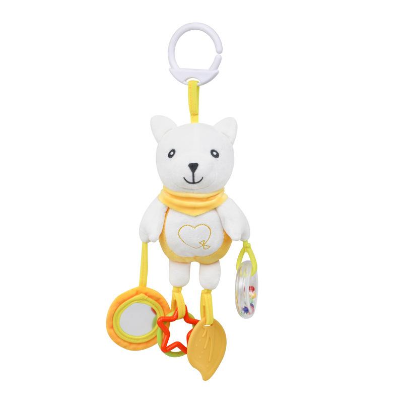 

Plush Baby Stroller Pendant Wind Chime Soothing Bed Bell with Hanging Rattle Teether Toy for Newborn Gifts