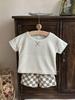 Infant & Toddler Plaid Waffle Short-Sleeve Two-Piece Set
