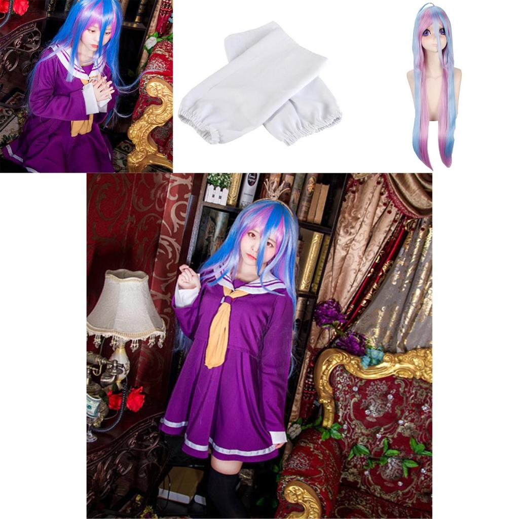 Exquisite No Game No Life Shiro Student Uniform Cosplay Dress Shirt And Tie Set