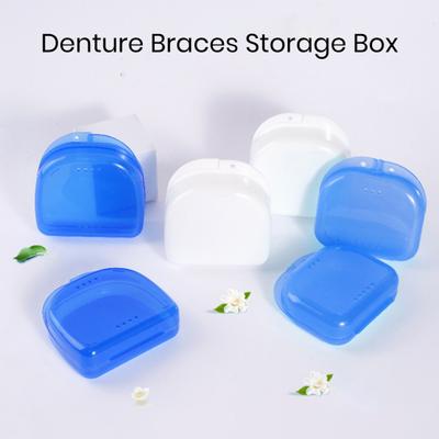 1Pc/2Pcs Denture Storage Box Various Shapes Eco-friendly PP Portable User-friendly Securely Store Braces Case