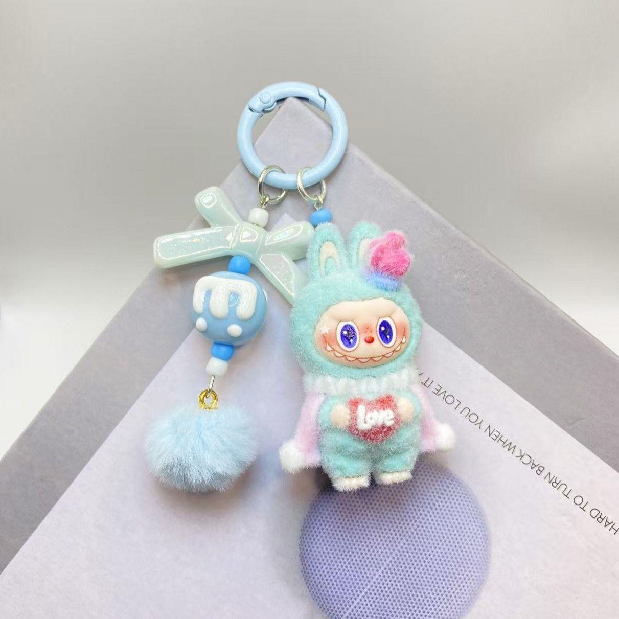 

New Plush Cloak Pendant Bag Cute Cartoon Doll Pendant Keychain Gift зелёный/синий