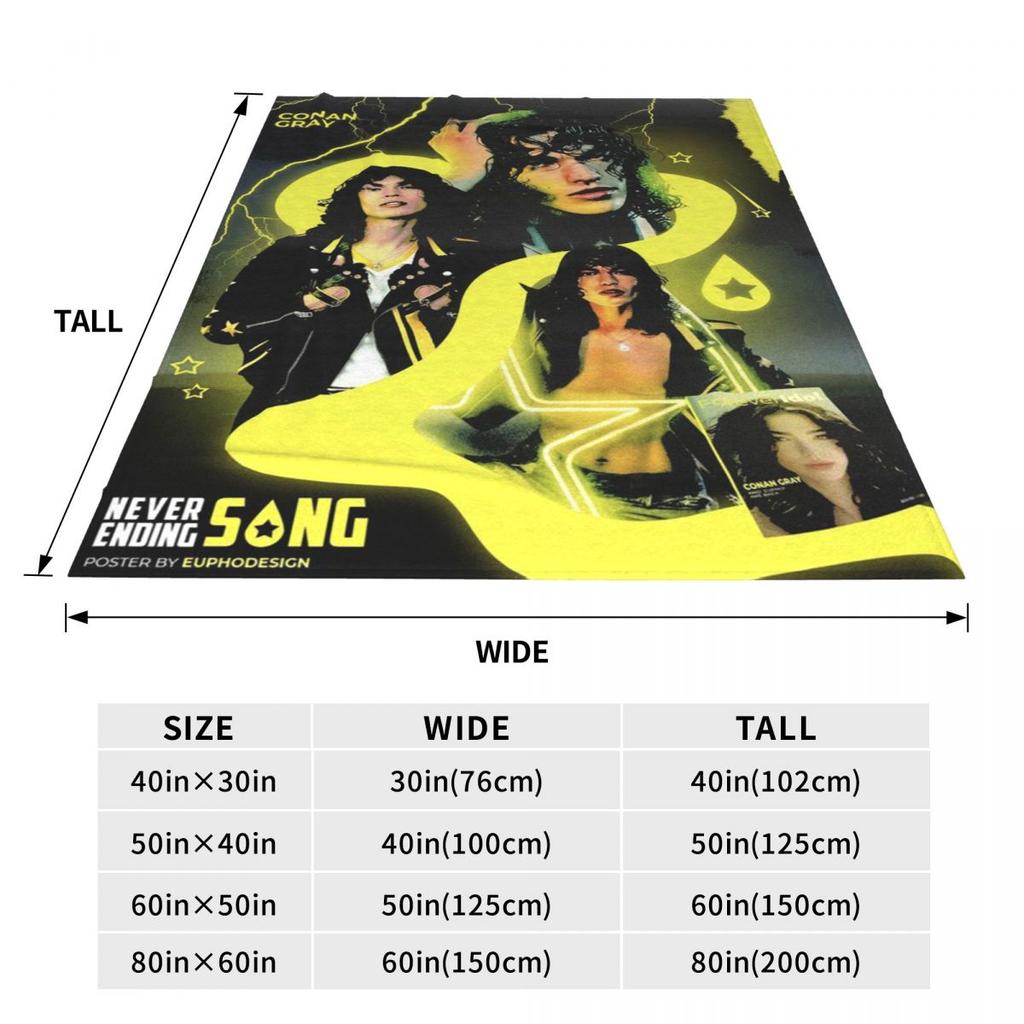 Conan Gray Poster Pop Singer Posters Blankets Throw Blanket Lightweight Throw Blankets for Bedroom Office Throws Bedspread Quilt