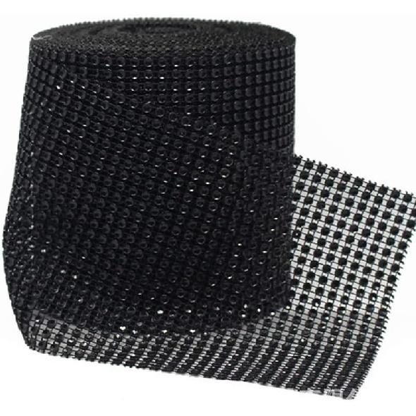 Shukii Diamond Sparkling Rhinestone Mesh Ribbon for Event Decoration Wedding Cake Birthday Baby Shower Art and Crafts 10 Yards, 24 Rows, 1 Roll