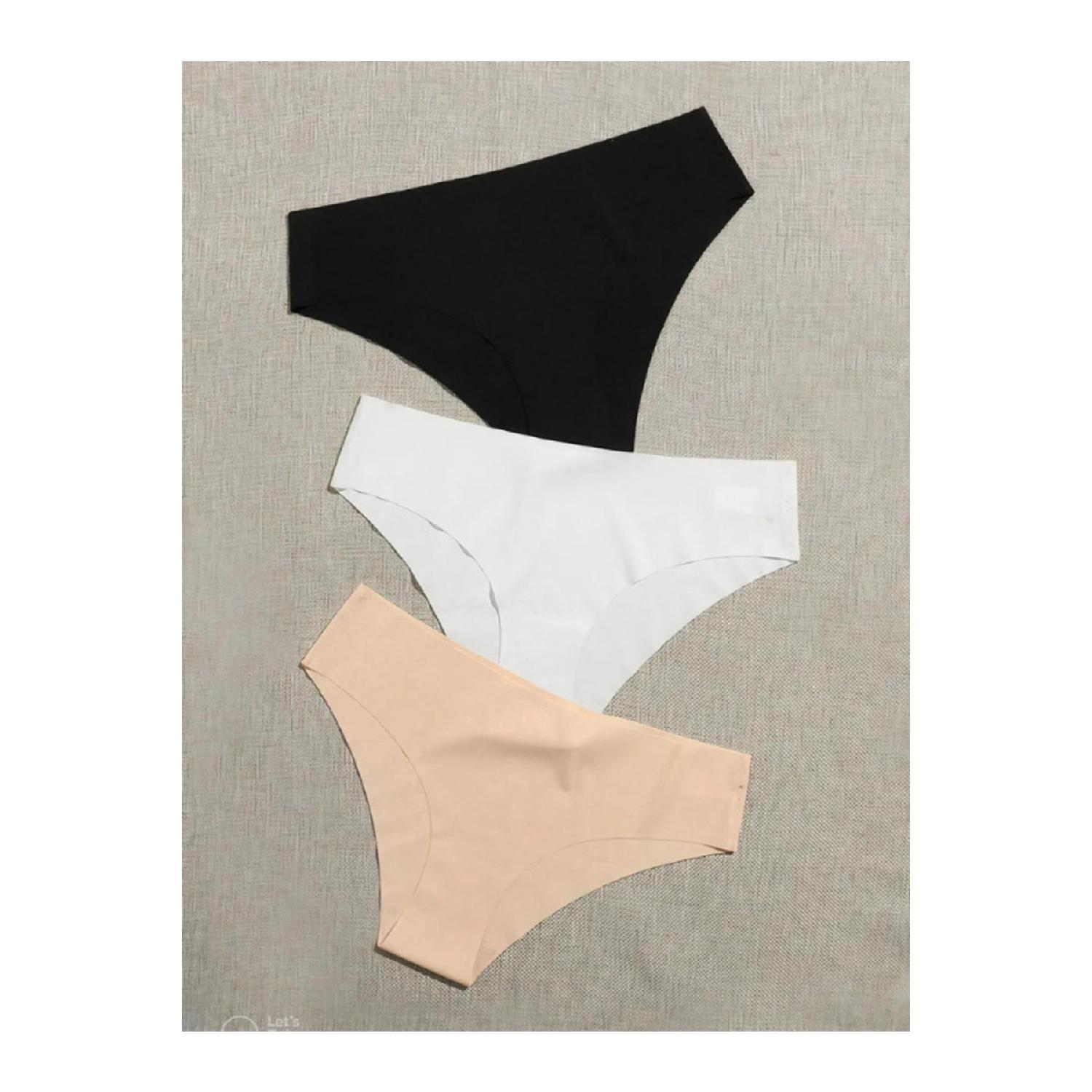 

Женские бесшовные трусики с лазерной резкой, мягкие трусики без следов, бикини из микроткани, 3 шт. S чистый