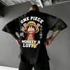 Bandai One Piece Luffy Print Shortsleeved Loose Mens and Womens Summer Commuting Breathable Sports Cotton Tshirt 2026