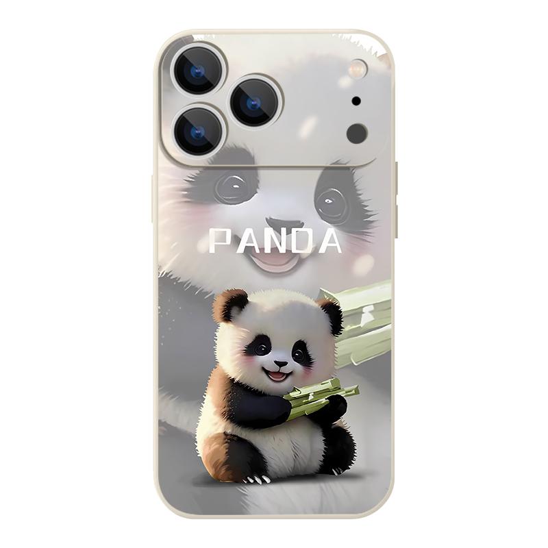 For iPhone 17 Pro Max Case Lovely Baby Panda Pattern Magnetic For Magsafe Silicone Cover For iPhone 16 Pro Max Funda iPhone 15 14 13 12 11 16E Air