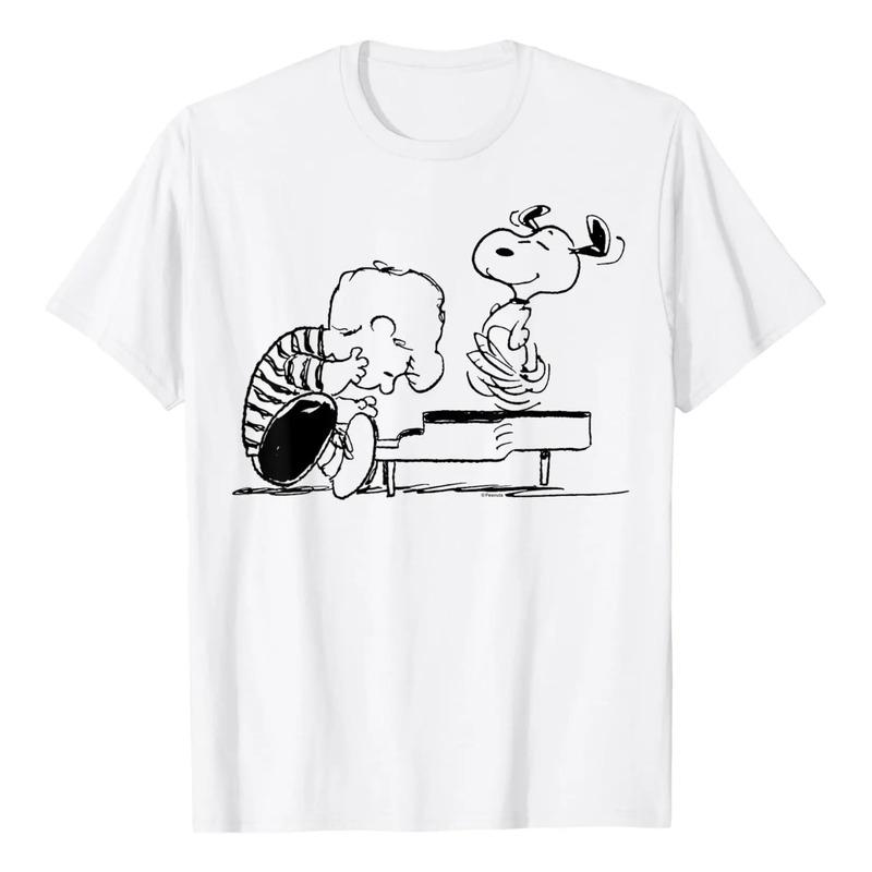 Camiseta De Piano Peanuts - Schroeder And Snoopy S
