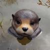 Cross-Border Outdoor Garden Pond Decor: Floating Otter Head Resin Craft.