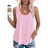 Amazon Independent Station European and American Cross-Border Trade 2025 Spring/Summer New Round Neck Loose Sleeveless T-Shirt Top In Stock