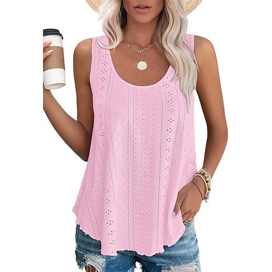 Amazon Independent Station European and American Cross-Border Trade 2025 Spring/Summer New Round Neck Loose Sleeveless T-Shirt Top In Stock