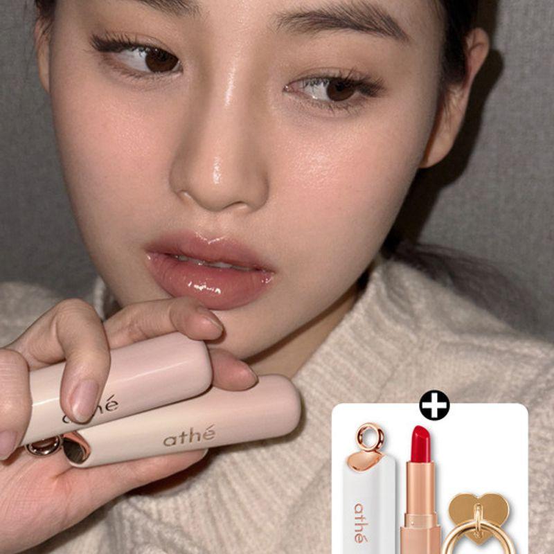 

Athe Beauty Authentic Lip Glow Balm Duo Set + Heart Ring & Mini Lip Balm 01 Baby_02 Flutter