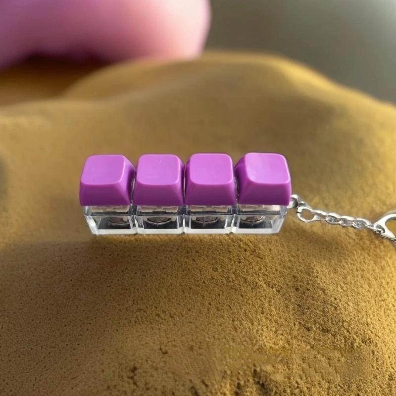 1 Stück 4 Tasten Finger Tastenkappen DIY Tastatur Klicker Spielzeug Knopf Tastenkappe Schlüsselanhänger für Erwachsene Stressabbau Spielzeug