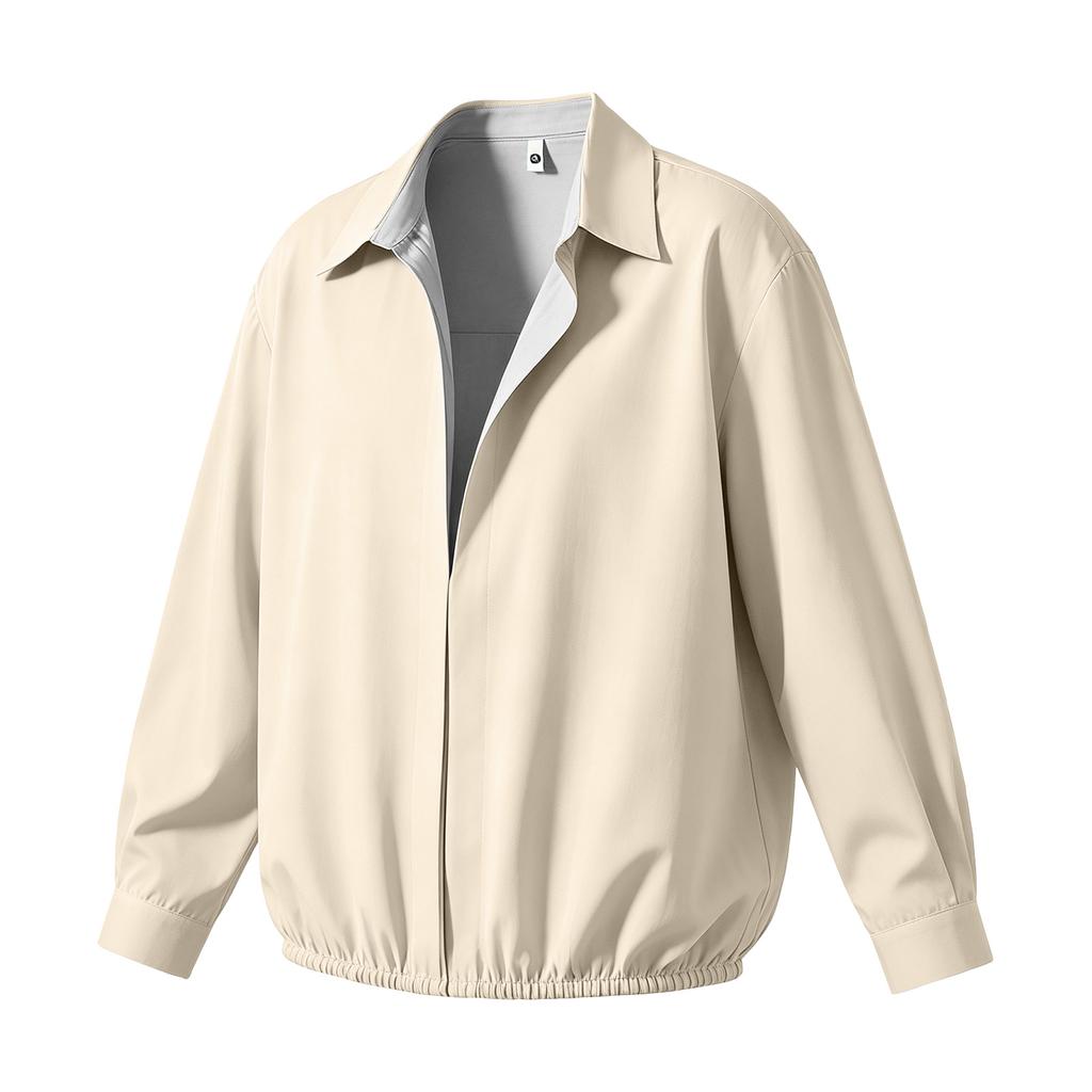 Men's Long Sleeve Pullover Shirt for Spring and Fall Casual Wear
