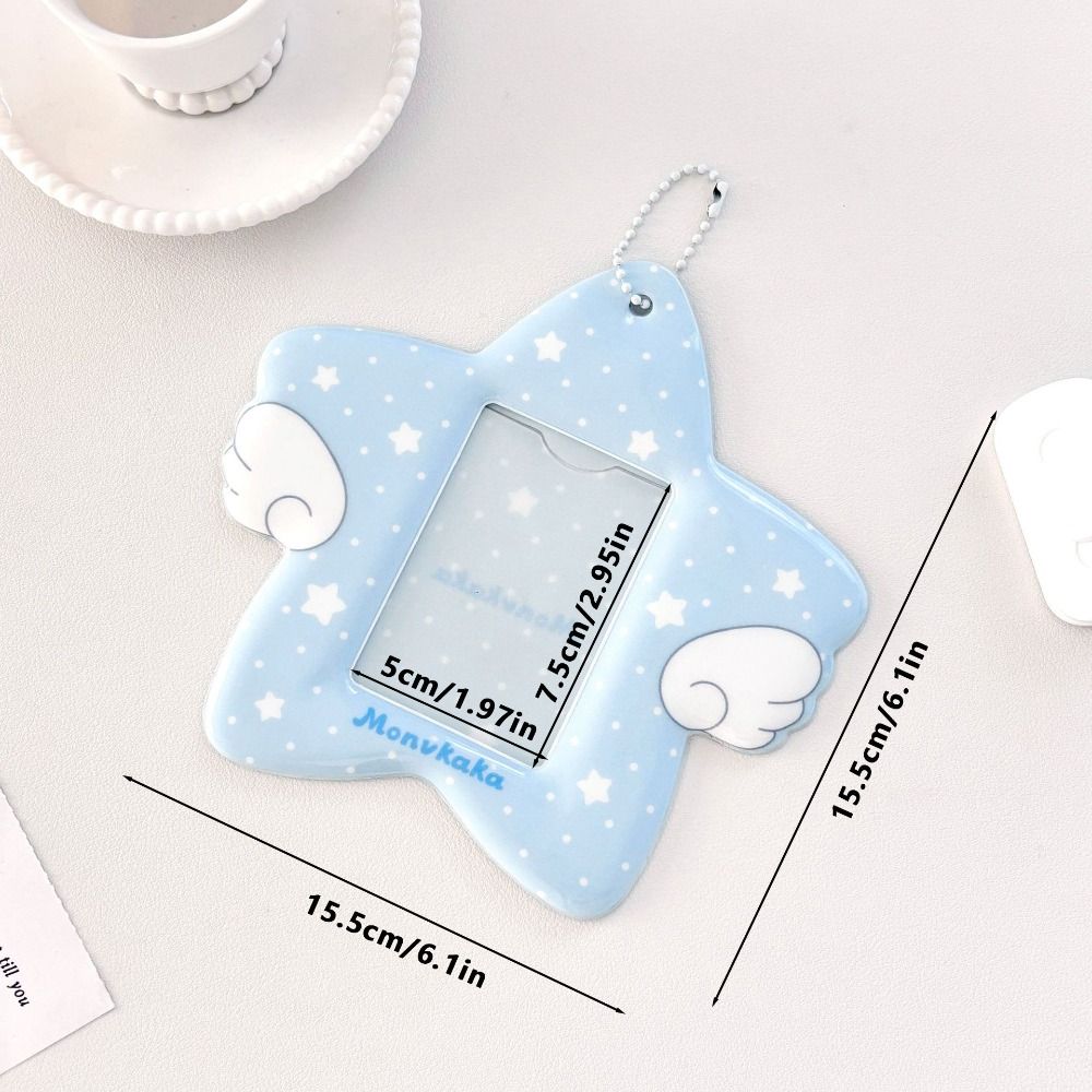 PVC 3 Inch Card Holder With Keychain Plus Size Photocard Holder Kpop Idol Card Display Idol Photo Holder Collection Display