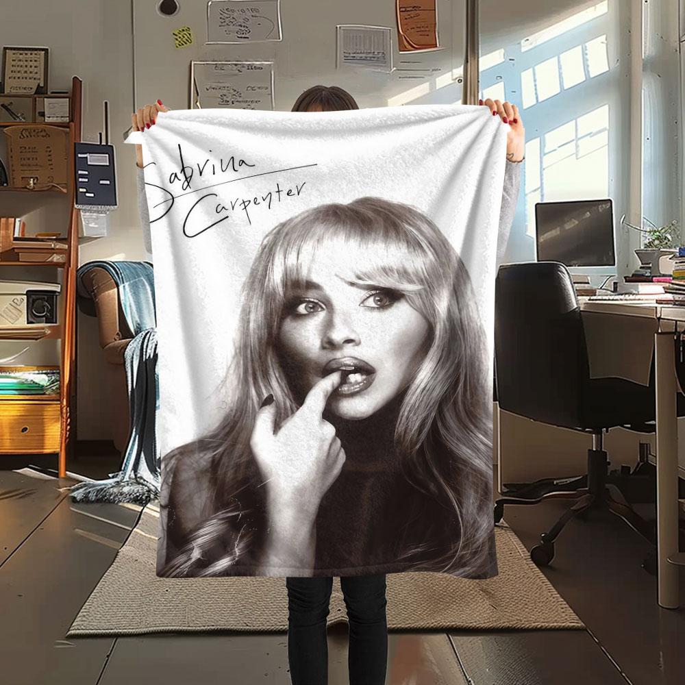 Sabrina Printed Flannel Blanket, Soft Throw for Bedroom Sofa, Washable, Fan Merchandise, Great Gift.