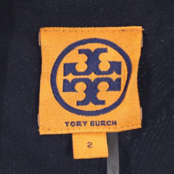 Tory Burch Silk Blend Short Sleeve One Piece 2 Navy System Women Used