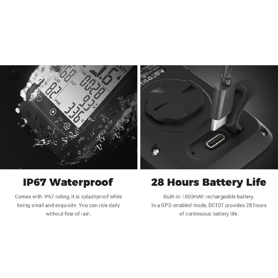 COOSPO BC107/BC26 Bike Computer GPS Wireless Bicycle Cycling Odometer Speedometer 2.4"FSTN Bluetooth5.0 ANT+ Waterproof GPS BDS