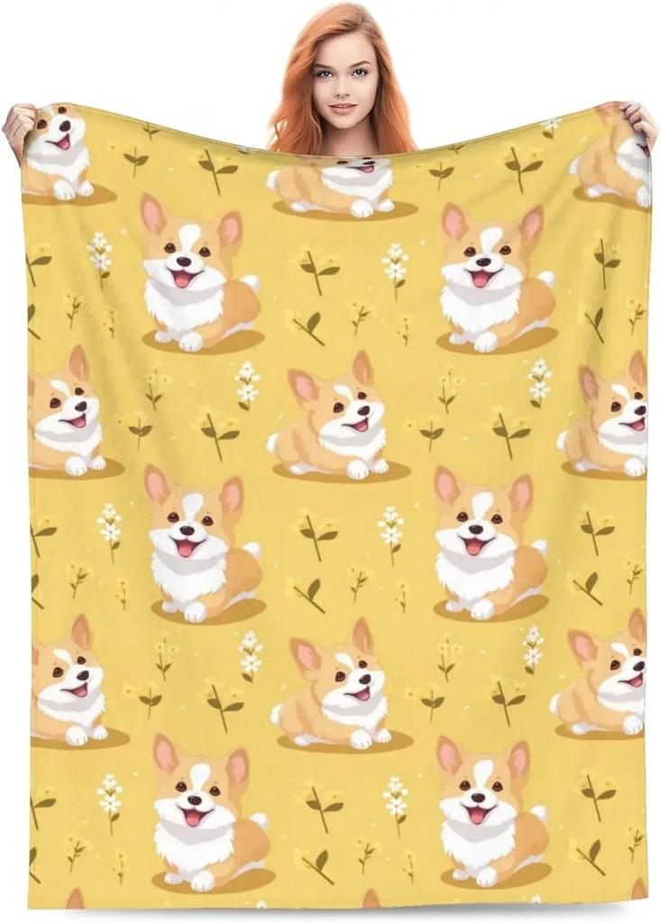 CorgiPrint Throws Soft  Lightweight Blankets for Dog Lovers Perfect Gift for Boys  Girls