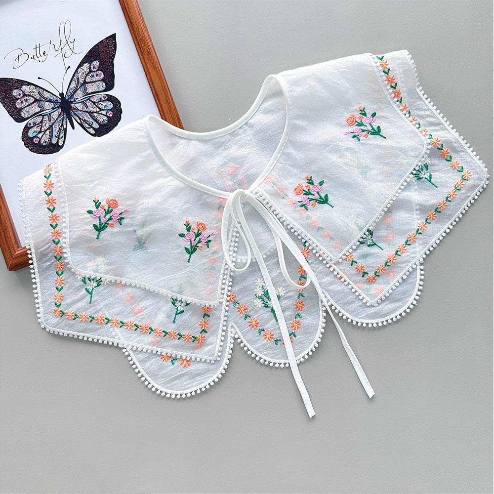 New Chinese Style Stand Lapel False Collar Women Embroidery Faux Half Shirt Blouse Fake Collars Sweater Shirt Detachable Collars