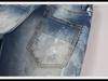 Trendy Blaue Distressed Ripped Skinny Jeans für Herren mit Farbdruck