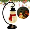 Indoor Christmas Ornaments Snowman Lantern, Decorative LED Bedside Lamp, Holiday Winter Decor Table Night Light for Home Bedroom Lantern