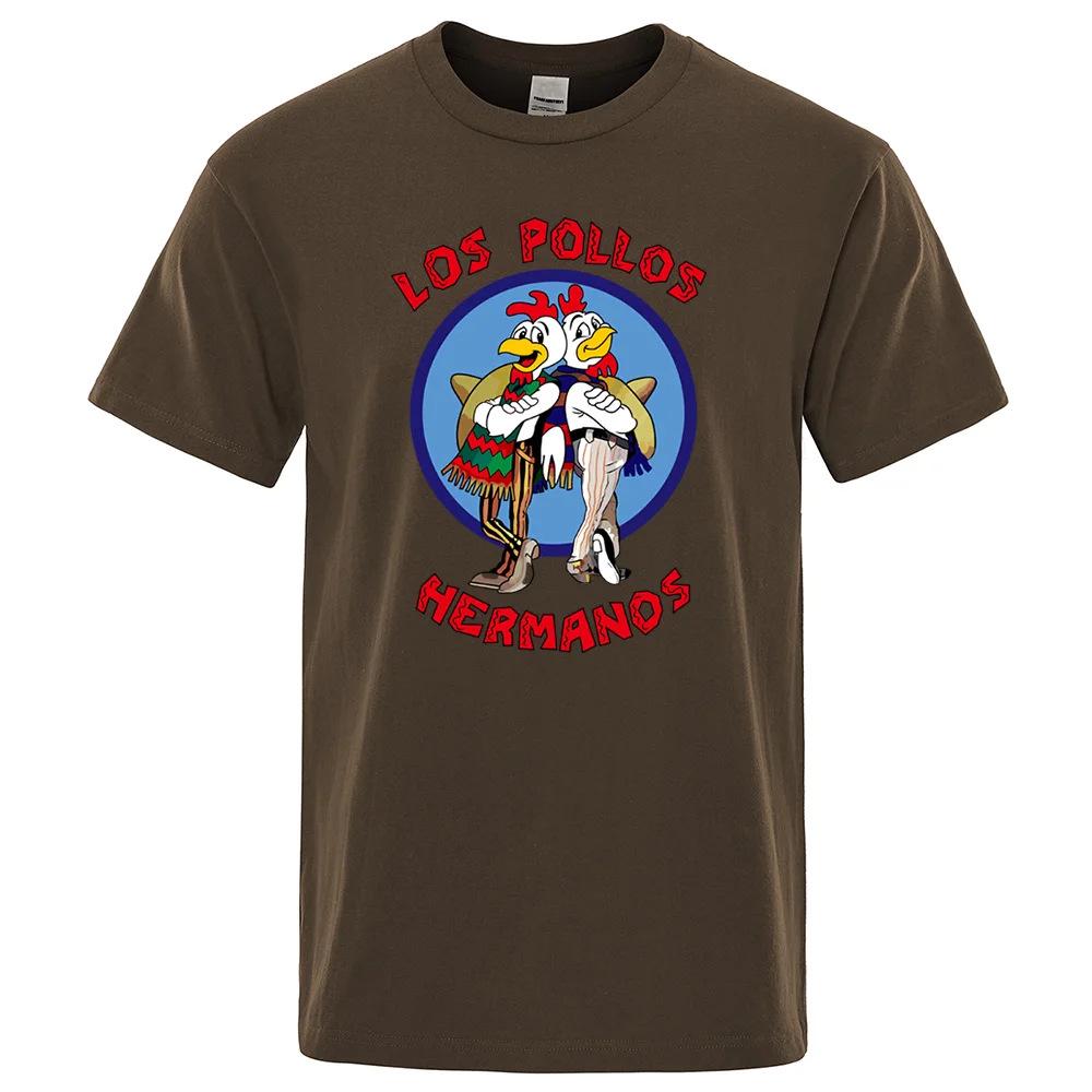 *Los Pollos Hermanos* Men's Funny Print Casual Cotton T-Shirt