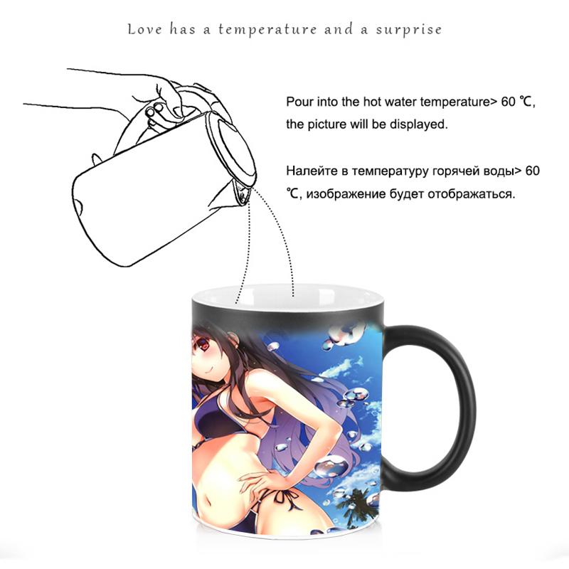 Bikini Girls Color Changing Mug BSKT-045 Drinkware Breakfast Cup Color Change Mugs Coffee Cups Personalized Gifts Ceramic Custom