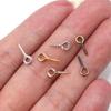 200pcs 5x10mm Small Tiny Mini Eye Pins Eyepins Hooks Eyelets Screw Threaded White & Golden Color Clasps Hooks For DIY Jewelry Making