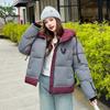 Hooded patchwork cotton jacket 2025 winter new down cotton loose plus-size women's coat cotton coat women's coat