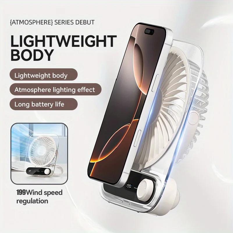 High Speed Mini Cooling Fan Portable Desk Fan Multi-Function Handheld/Desktop/Wall-Mounted for Kitchen Office Bedroom