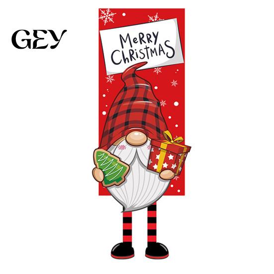 Foldable Holiday Door Sign Christmas Banner Decorations with Hanging Rope, Elf/Snowman/Gnome/Snowman Festive Flags for Doorway Banners Patio and Wall