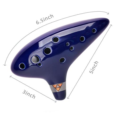 Deekec Songbook Display and 12-Hole Alto C Ocarina Legend of Zelda with Protective Bag Stand, Blue