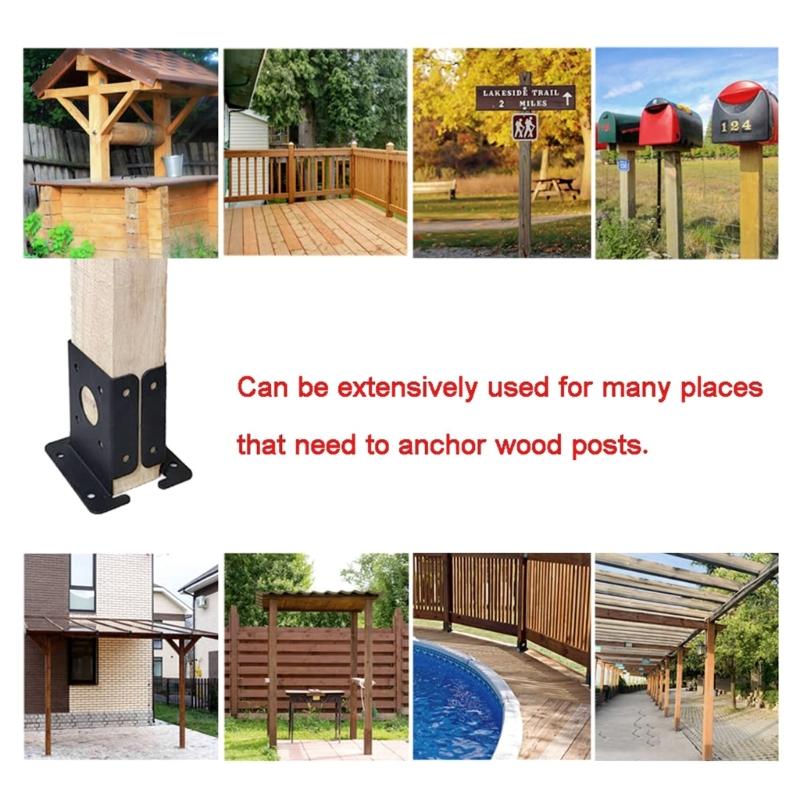 Adjustable Deck Post Anchors Base Brackets Portable Sturdy Reinforced Accessory for Secure Deck Structure Support