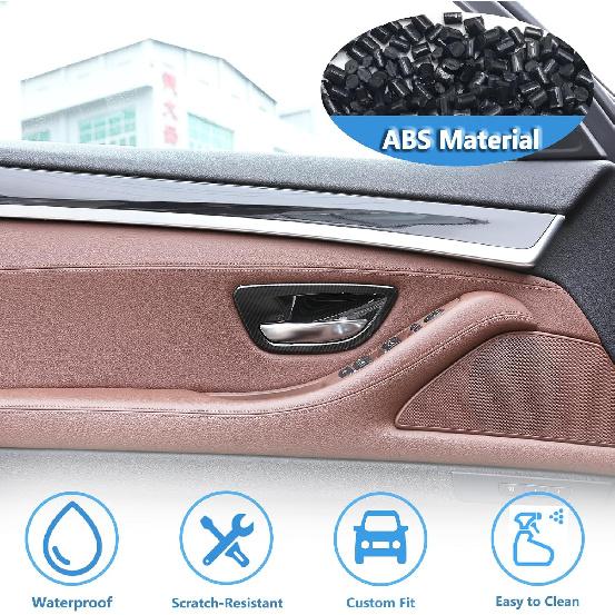 Sekhyna Inner Door Handle Cover Trim Compatible with BMW 5 Series F10 520 528 525 2011-2017 ABS 4PCS Interior Door Bowl Anti Scratch Protection Cover